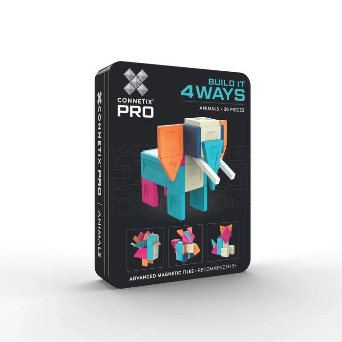 Magnetic Tiles Connetix Tiles PRO Build It 4 Ways Animals Pack 30 Piece 810164730381