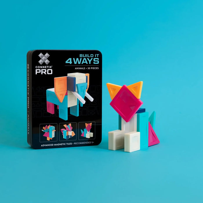 Magnetic Tiles Connetix Tiles PRO Build It 4 Ways Animals Pack 30 Piece 810164730381