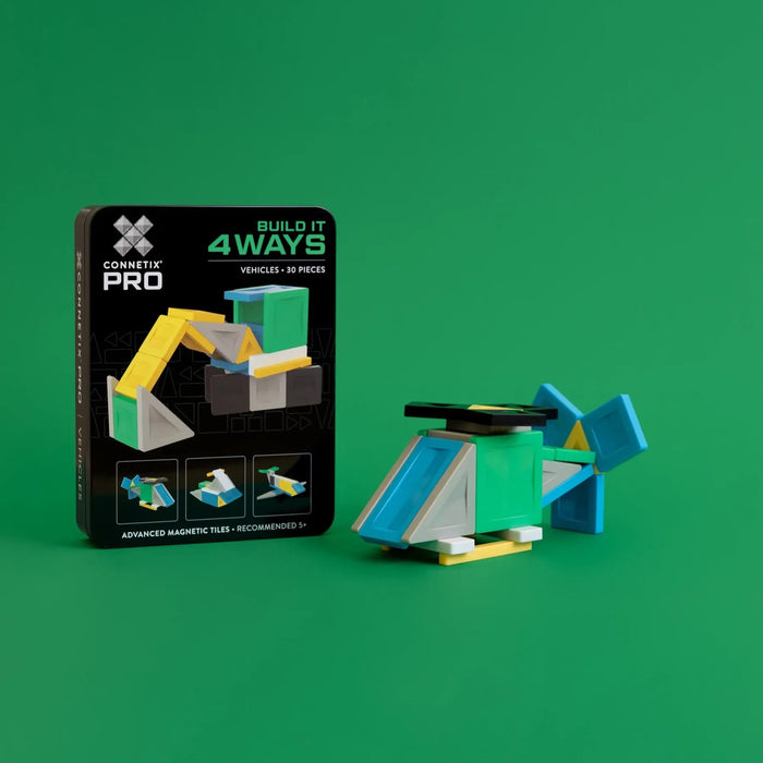 Magnetic Tiles Connetix Tiles PRO Build It 4 Ways Vehicles Pack 30 Piece 810164730374