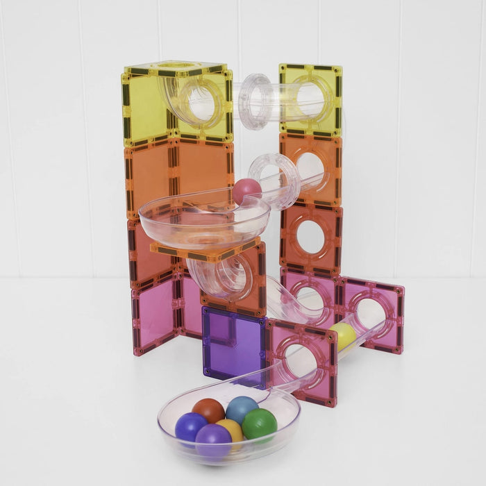 Magnetic Tiles Connetix Tiles 114 Piece Bright Ball Run Pack 810164731296