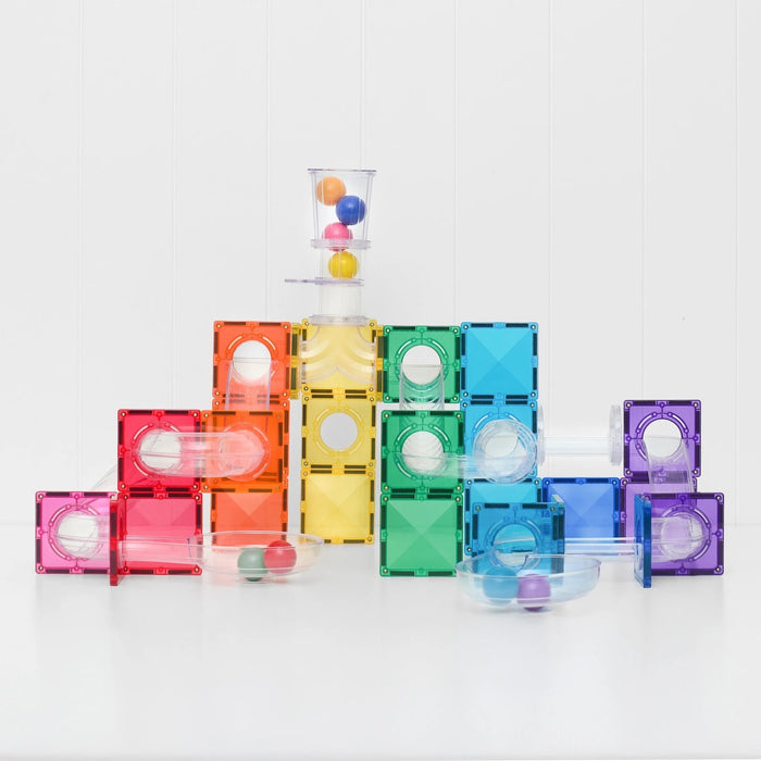 Magnetic Tiles Connetix Tiles 114 Piece Bright Ball Run Pack 810164731296