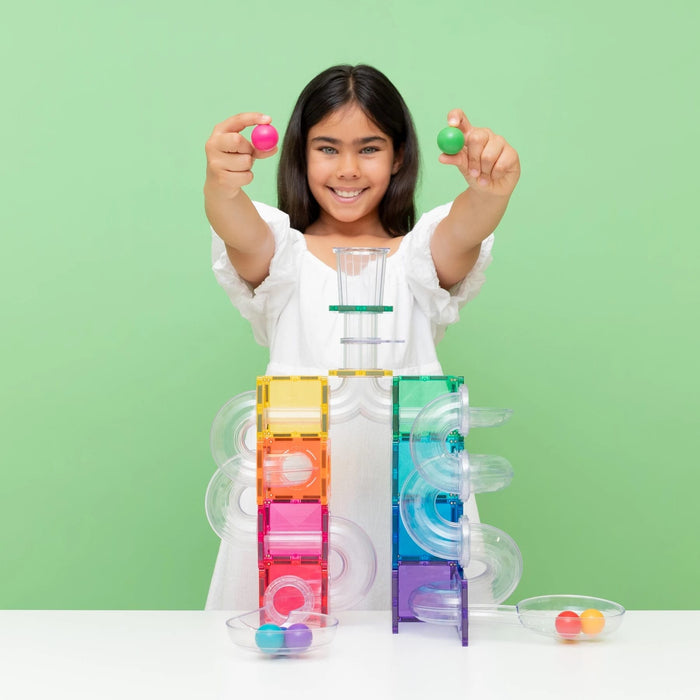 Magnetic Tiles Connetix Tiles 114 Piece Bright Ball Run Pack 810164731296
