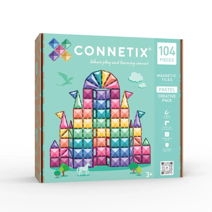Magnetic Tiles Connetix Tiles 104 Piece Pastel Creative Pack 810164731166