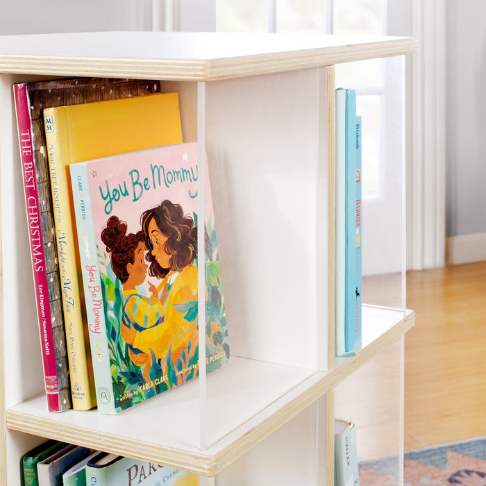 Guide Book Display Guidecraft EdQ Rotating Book Display 3 Tier — White | Kids Bookshelf ...
