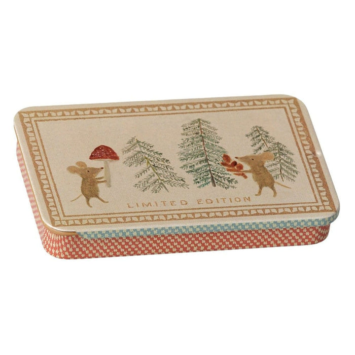 Doll House Furniture Maileg Metal Box Sliding Lid Christmas Mice