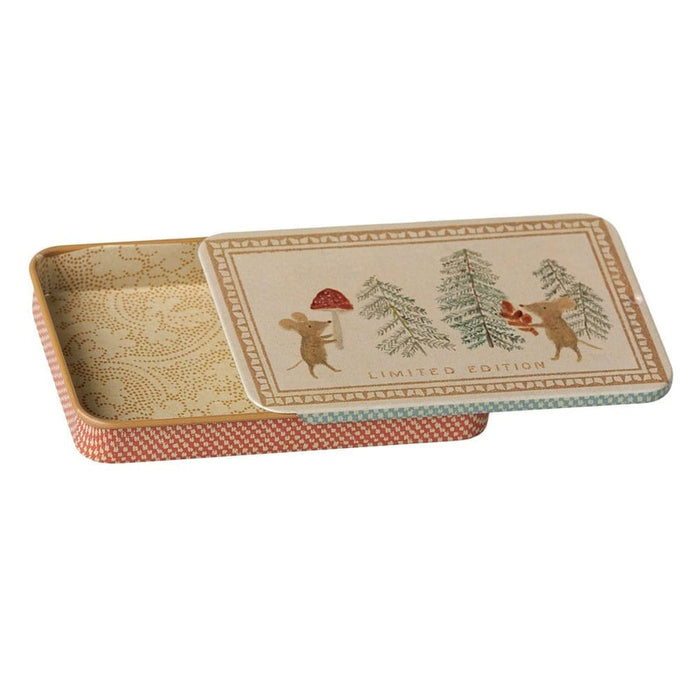 Doll House Furniture Maileg Metal Box Sliding Lid Christmas Mice