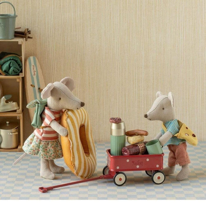 Doll House Furniture Maileg Wagon Mouse Red