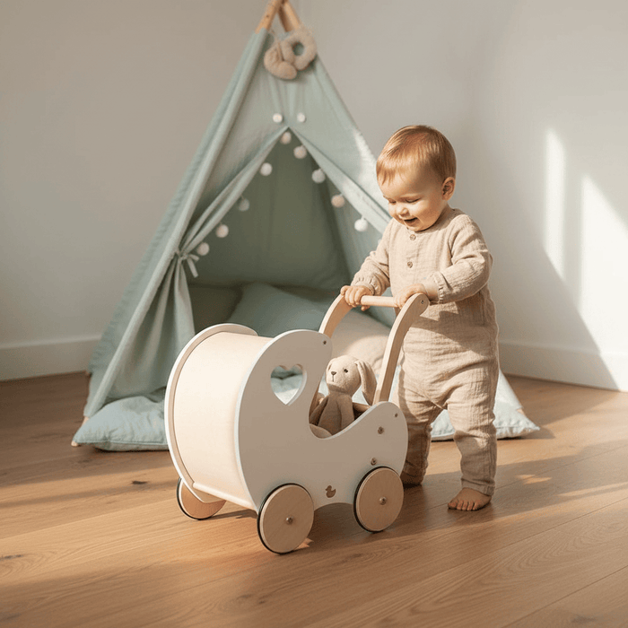 Baby Walker myduckling Isla Doll Pram Walker - White 9361505000553
