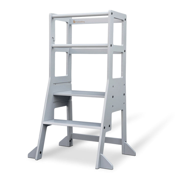 Plywood Learning Towers 2024 New My Duckling Adjustable Learning Tower with Stool –Grey DK-01085
