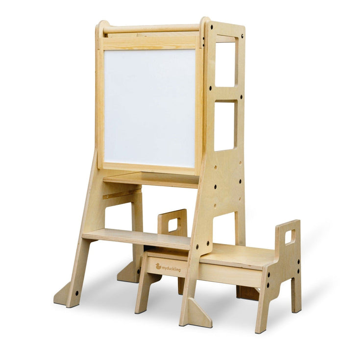 Plywood Learning Towers My Duckling Adjustable Learning Tower with Stool –Natural DK-01084
