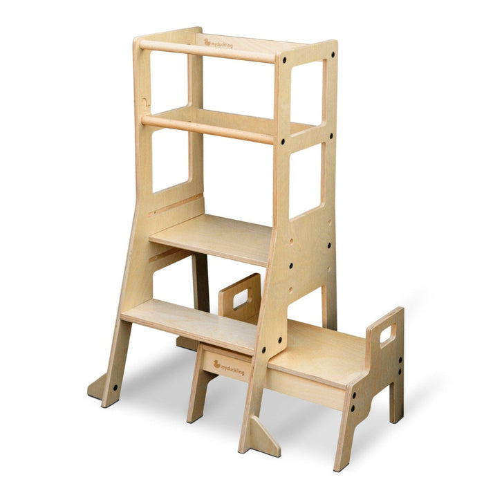 Plywood Learning Towers My Duckling Adjustable Learning Tower with Stool –Natural DK-01084