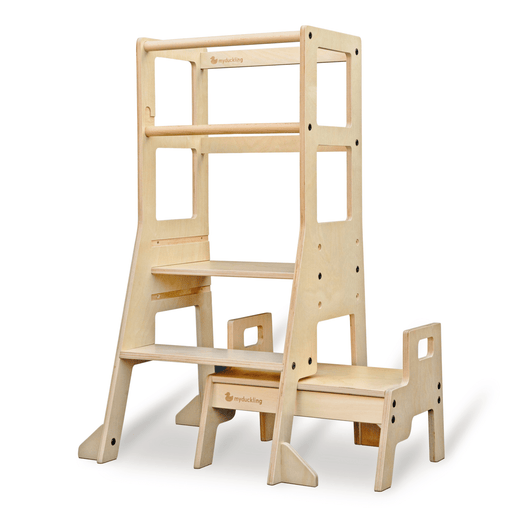 Plywood Learning Towers 2024 New My Duckling Adjustable Learning Tower with Stool –Natural DK-01084
