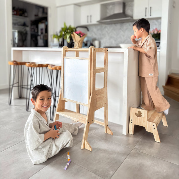 Wooden Learning Towers myduckling JALA Solid Wood Adjustable Learning Tower 3in1 - Deluxe 9361505000454