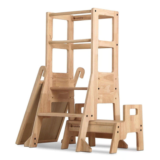 Wooden Learning Towers My Duckling Solid Wood Adjustable Learning Tower 3in1 - Deluxe(Rectangle Stool Handle)