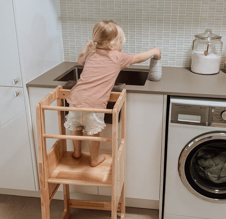Wooden Learning Towers myduckling LOLA Solid Wood Adjustable Learning Tower 2in1 - Deluxe 9361505000799