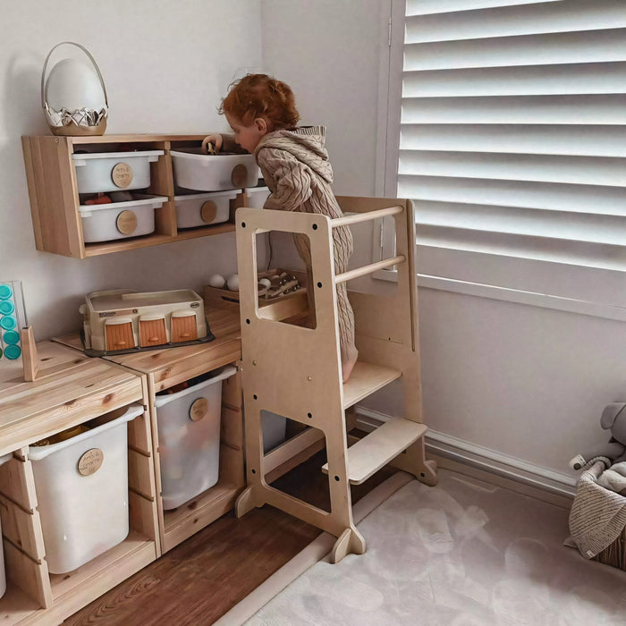 Plywood Learning Towers myduckling LOLA Adjustable Learning Tower 2 in 1 – Natural 9361505000355