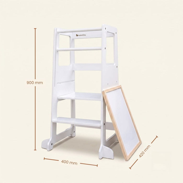 Plywood Learning Towers myduckling LOLA Adjustable Learning Tower 2 in 1 –White 9361505000348