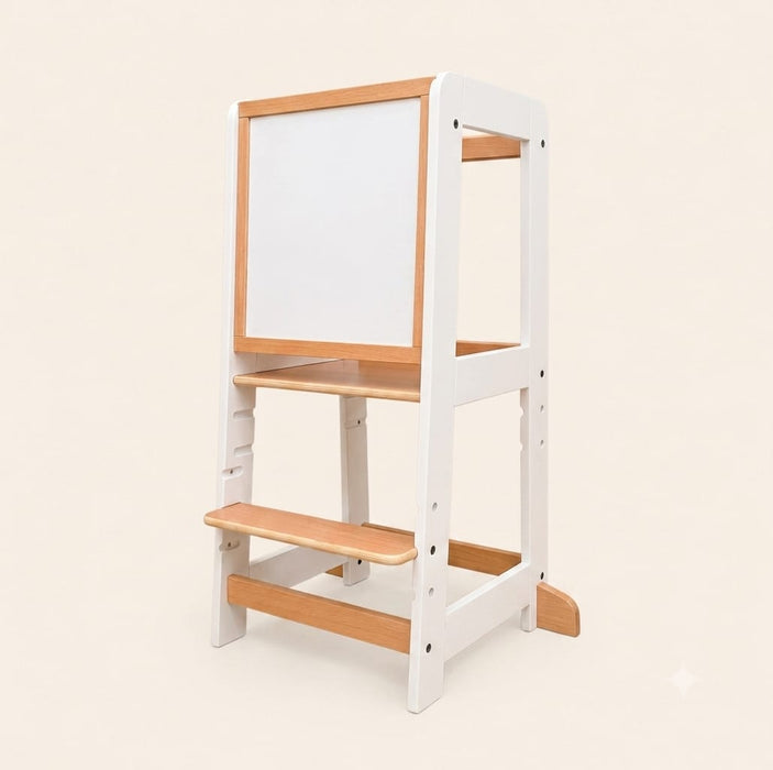 Wooden Learning Towers myduckling Pro Beechwood Adjustable Learning Tower - White/Natural 9361505000881