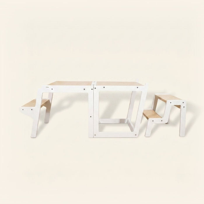 Convertible Learning Tower myduckling TOVA Convertible Learning Tower - White/Natural 9361505000942