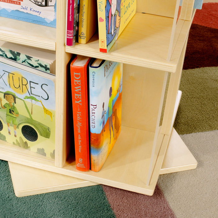 Guidecraft Guidecraft EdQ Rotating Book Display 3 Tier — Natural | Kids Bookshelf ...