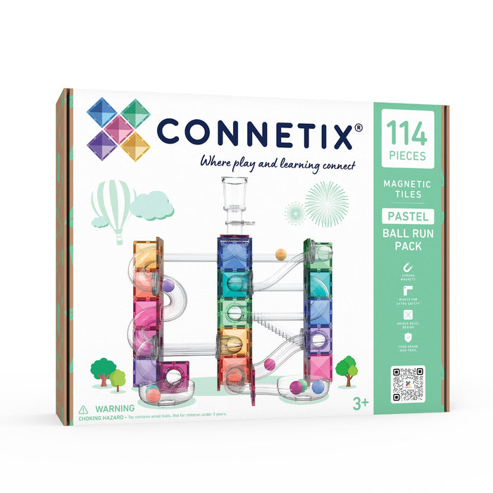 Magnetic Tiles Connetix Tiles Ball Run Pastel Pack 114 Piece 810164731159