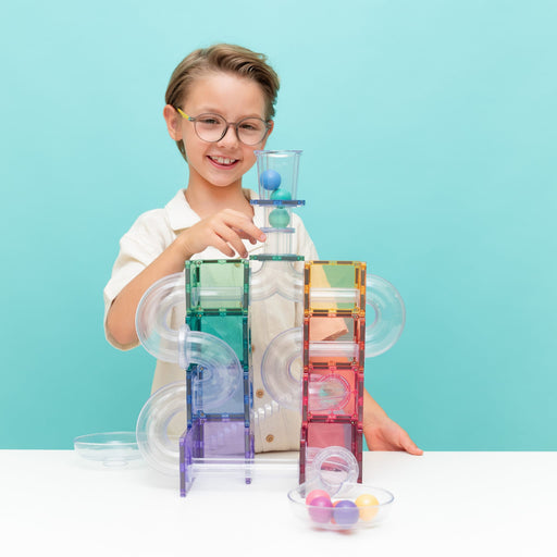 Magnetic Tiles Connetix Tiles Ball Run Pastel Pack 114 Piece 810164731159