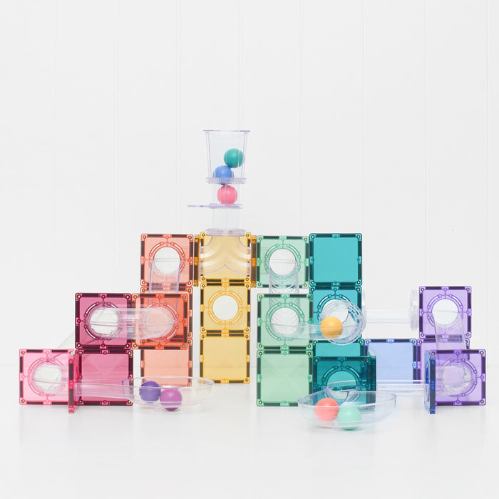 Magnetic Tiles Connetix Tiles Ball Run Pastel Pack 114 Piece 810164731159