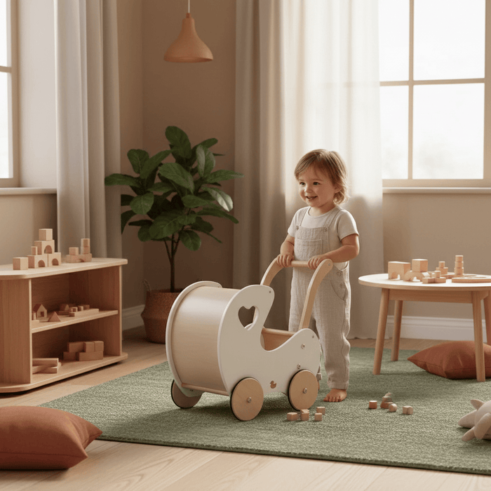 Baby Walker My Duckling Isla Doll Pram Walker - White