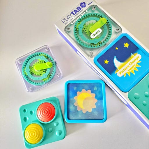 Activity Toys Fat Brain Toys PlayTab Sensory Set 4 (Gears, Lenticular, Squeaker Tile)