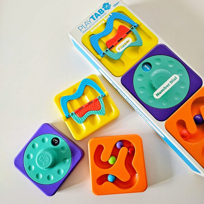 Activity Toys Fat Brain Toys PlayTab Sensory Set 1 (Flipper, Number Dial, Maze Tile)