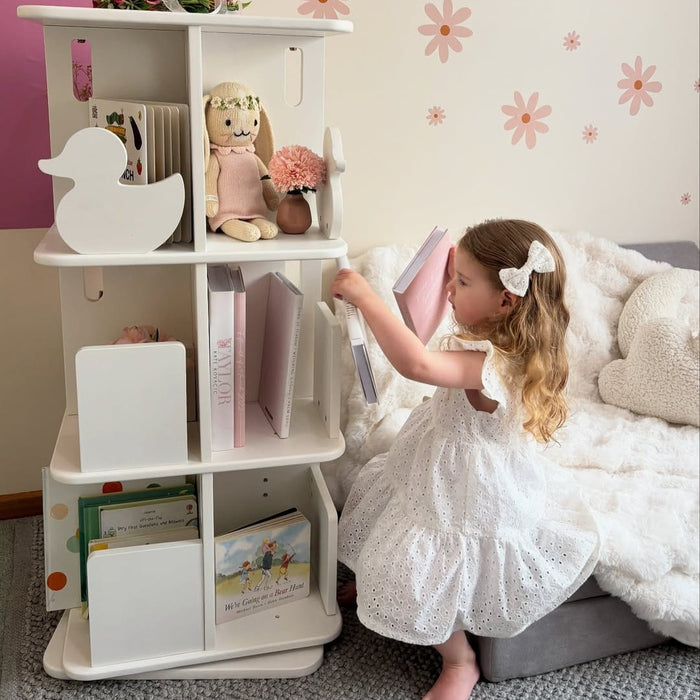 Bookcase My Duckling Montessori Rotating Bookcase - White