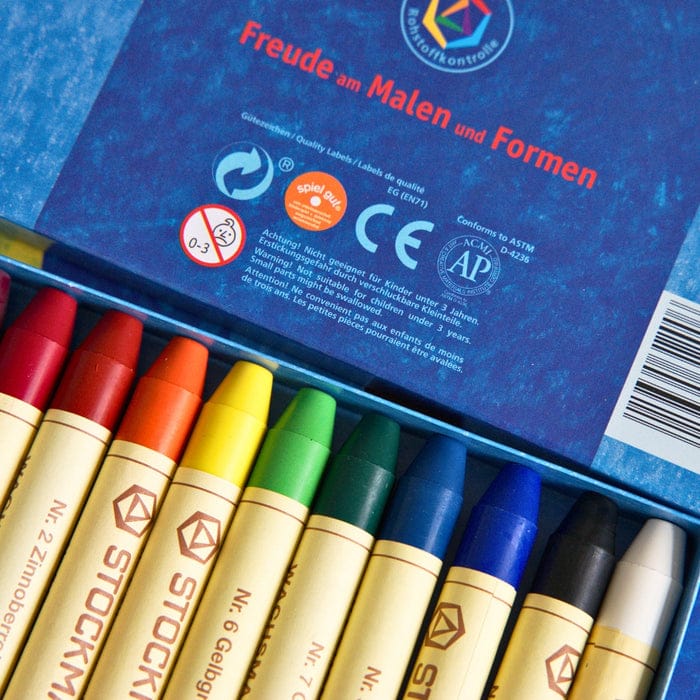Art-Craft Stockmar Wax Crayons with Pure Beeswax 12 Sticks in Cardboard Box 4019365312006