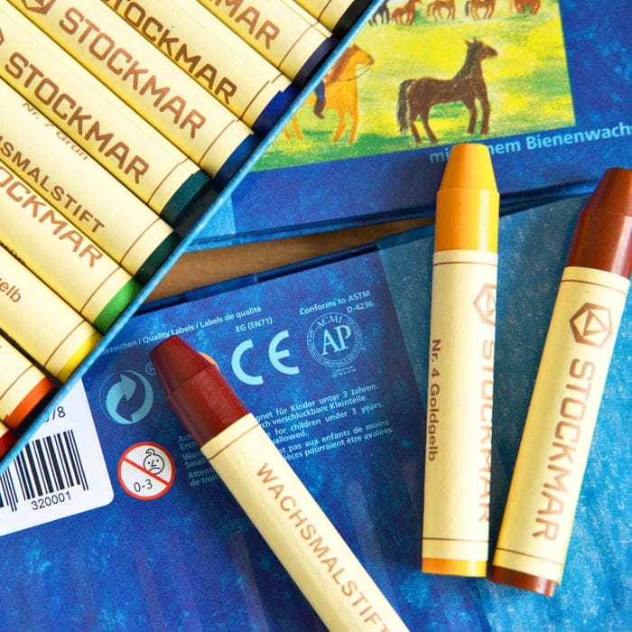 Art-Craft Stockmar Wax Crayons with Pure Beeswax 12 Sticks in Cardboard Box 4019365312006
