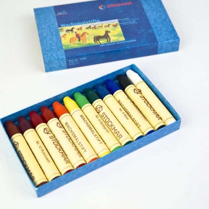 Art-Craft Stockmar Wax Crayons with Pure Beeswax 12 Sticks in Cardboard Box 4019365312006