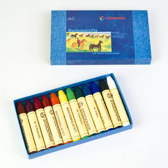 Art-Craft Stockmar Wax Crayons with Pure Beeswax 12 Sticks in Cardboard Box 4019365312006