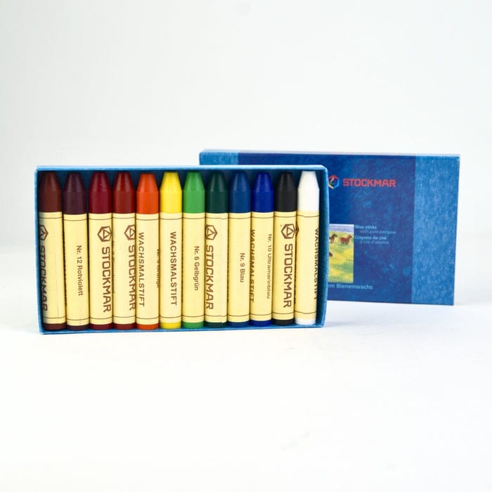 Art-Craft Stockmar Wax Crayons with Pure Beeswax 12 Sticks in Cardboard Box 4019365312006