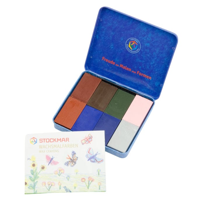 Art-Craft Stockmar Wax Crayons 8 Blocks in Tin Supplementary Mix A 4019365351005