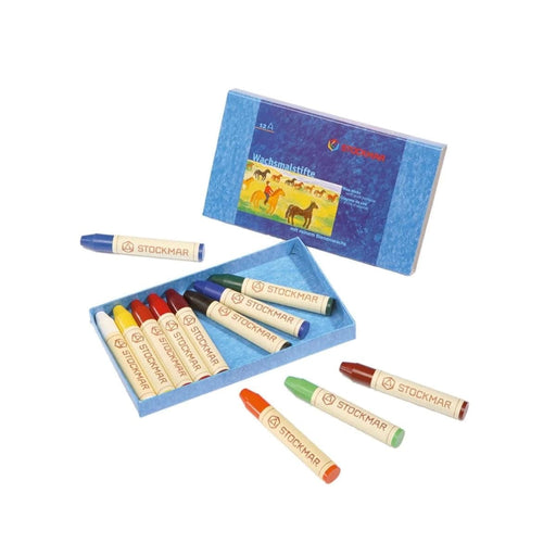 Art-Craft Stockmar Wax Crayons with Pure Beeswax 12 Sticks in Cardboard Box 4019365312006