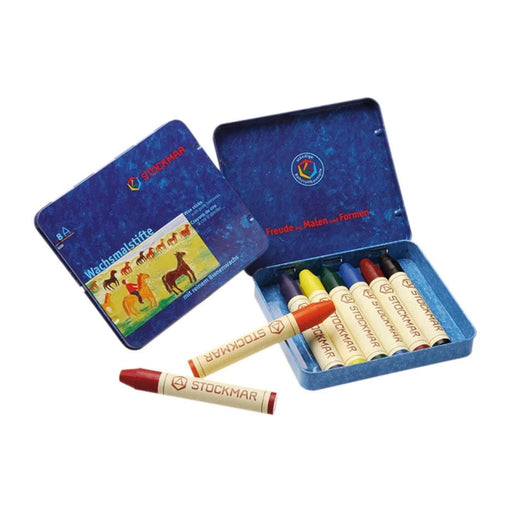 Stockmar Wax Crayons w Pure Beeswax 8 Sticks in Tin w Black - Black - Toypark