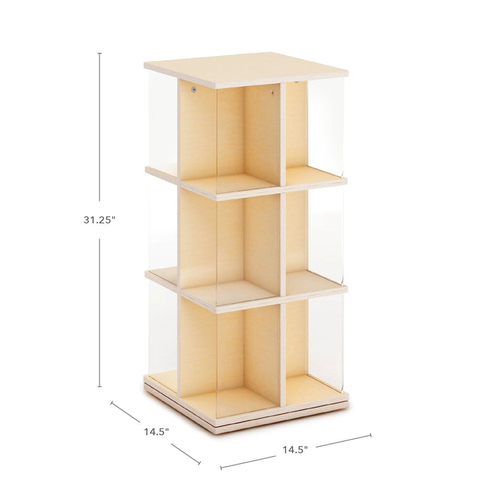 Guide Book Display Guidecraft EdQ Rotating Book Display 3 Tier — Natural | Kids Bookshelf ...