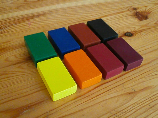 Filana Organic Beeswax Crayons, 8 Standard Blocks with Brown/Black FIL003