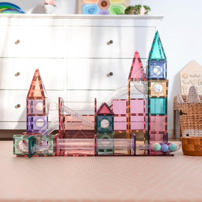 Magnetic Tiles Damaged Box - Connetix Tiles 106 Piece Pastel Ball Run Pack