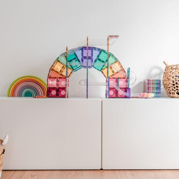 Magnetic Tiles Damaged Box - Connetix Tiles 106 Piece Pastel Ball Run Pack