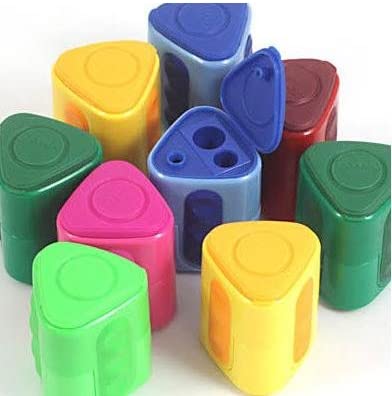Lyra Twin-hole Triangular Shaped Colourful Pencil Sharpener — Toypark ...