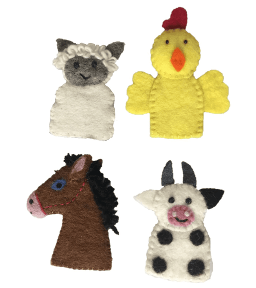 Papoose Toys Wool&Cotton Toys Papoose Toys - Farm Animal Finger Puppets (4 Piece Set) PAP-561