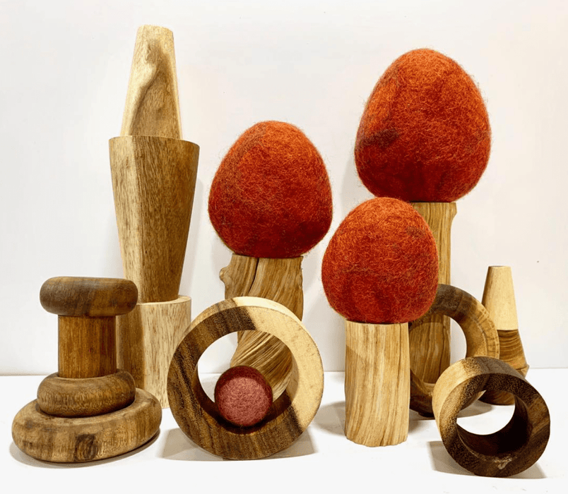 Papoose Toys Wool&Cotton Toys Papoose Toys - Earth Trees Autumn (3 Piece Set) PAP-175