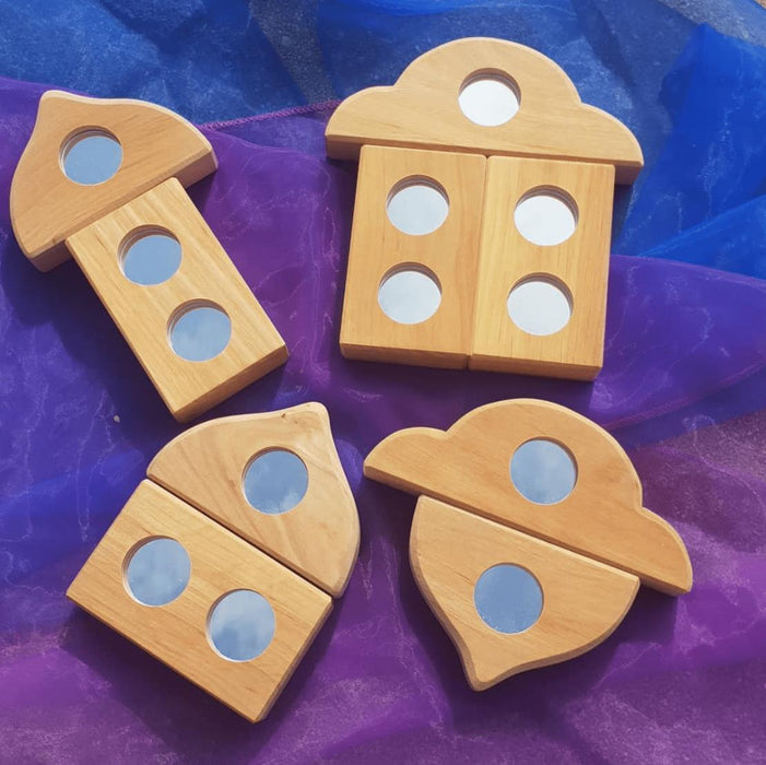 Bauspiel Wooden Toys Bauspiel - Mirror Blocks (12pc) BAU-0246