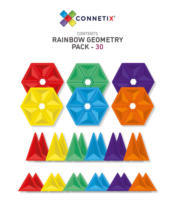 Magnetic Tiles Connetix Tiles 30 Piece Geometry Pack 712038855933