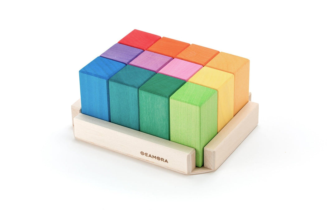 Ocamora Wooden Toys Ocamora 12 Rectangular Blocks - Coloured OC-CPRC