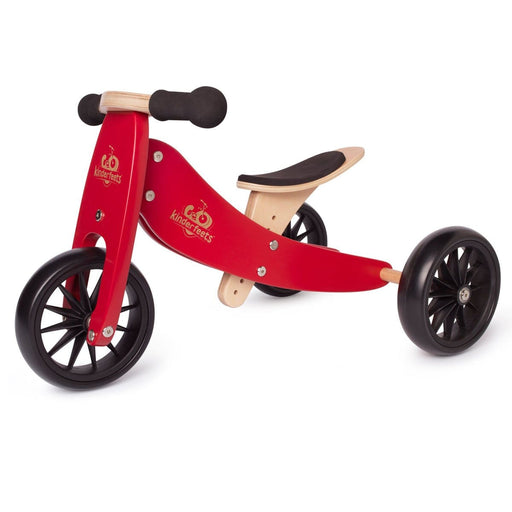 Kids Bikes Kinderfeets 2-In-1 Tiny Tot Tricycle & Balance Bike New Color-Cherry Red